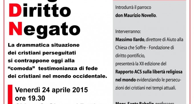 Avola. “Libertà Religiosa: Diritto Negato”. Convegno sulla situazione dei cristiani perseguitati