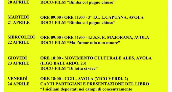 Avola. “Verso la liberazione” attività per il 70° anniversario